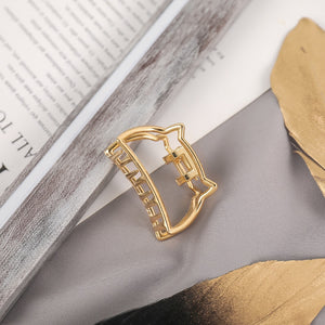 Extra Large Metal Twisted Hair Claw Clip Minimalist Extra Large Gold/Silver Pretzel Hair Claw Clamp for Thick Hair