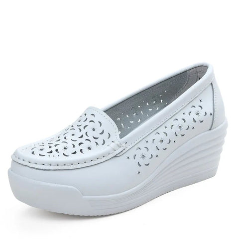 edge Shoes Women Genuine Leather Platform Casual Comfortable Everyday Fashion Footwear