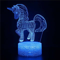 Unicorn LED Night Table Lamp Mini LED Optical Night Light Lamp with Remote For Kids