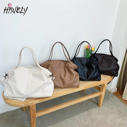 Large Capacity Tote Bag Hobo Shoulder Bags for Women Shopper Bag Travel Quality Soft Faux Leather Crossbody Handbags