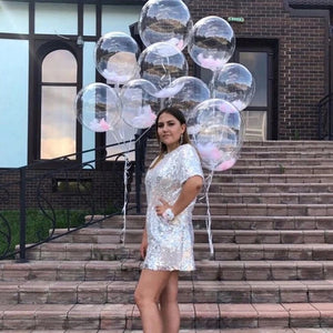 10-Piece Lot 10-24inch Transparent Bobo Bubble Balloon Clear Inflatable Air / Helium Globes Wedding Birthday Party Decoration Baby Shower, etc.