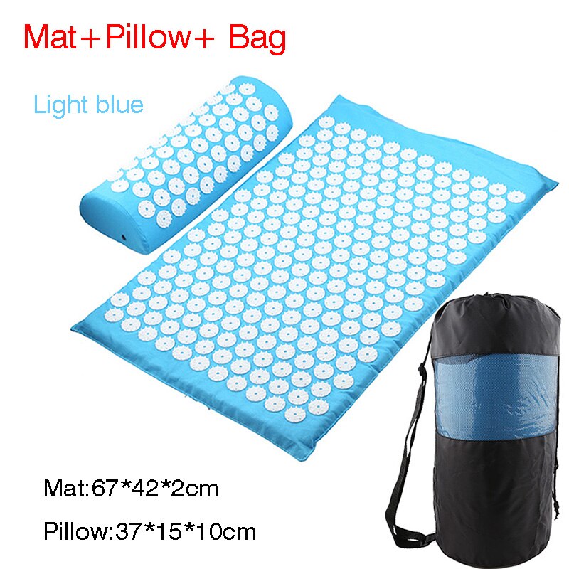 Massage Cushion Acupuncture Mat Relieve Stress Back Body Pain Spike Acupressure Massager Yoga Mat