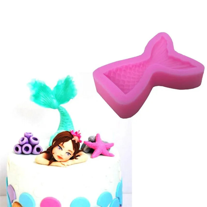 Pastry Silicone Mold Mermaid Tail Pattern Gum Paste Chocolate Cake Molds Candy Molds party Cupcake Decorating Tools