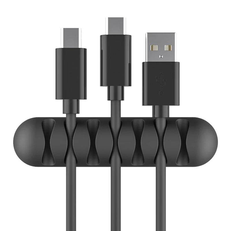 Smart Cable Holder Silicone Flexible Cable Wire Organizer Holder Cord Management Clip for USB Earphone Network Cable, etc