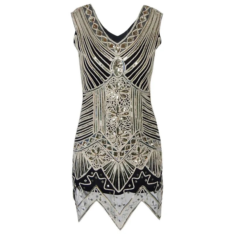 Decorative dress with intricate patterns on a white background