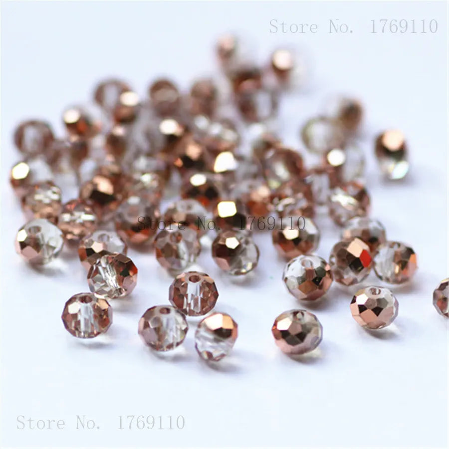 Crystal Glass Beads DIY For Making Bracelets Necklaces Loose Spacer Round Beads for Jewelry Making 50 Pack 125 Pack