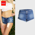 Women's Tight Denim Shorts With Low Waist Fashionable and Sexy Distressed Shorts