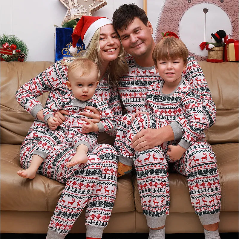 Christmas Family Matching Pajamas Sets Xmas for Adults & Kids Mother And Daughter Father Son Sleepwear Family Pajamas