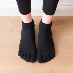 Women's Breathable Pilates Socks Anti-Slip Five-Toe Yoga Socks Quick-Dry Cotton Ladies Ballet Dance Elasticity Fitness Toe Socks