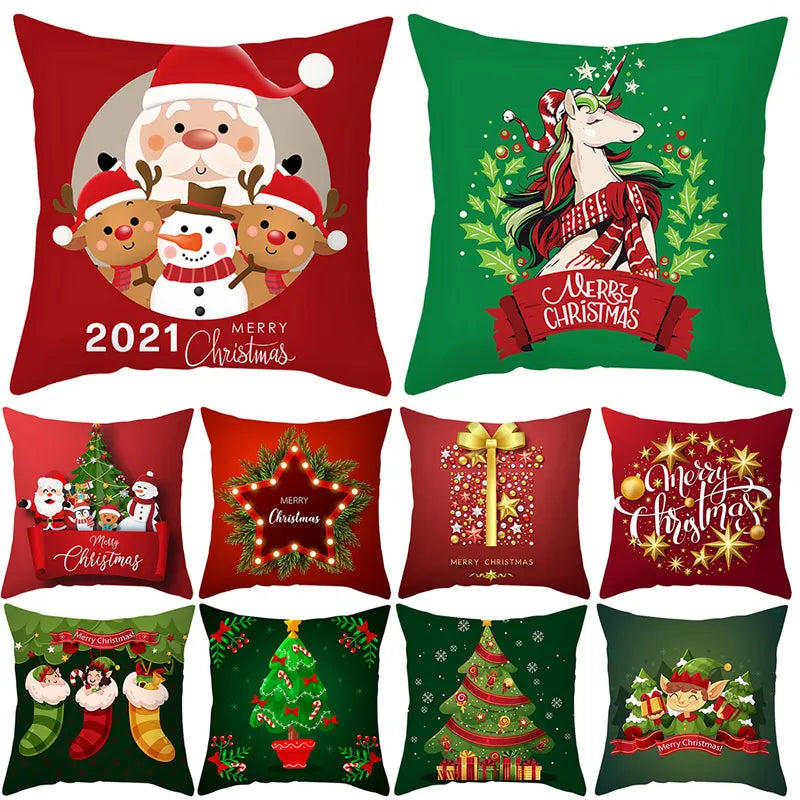 Christmas Cushion Covers Merry Christmas Decorations for Home Festive Christmas Pillow Covers