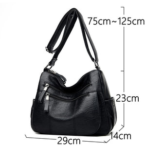 Faux Leather Luxury Designer Handbag Vegan Leather Large Capacity Shoulder Crossbody Bag - 6 Colors