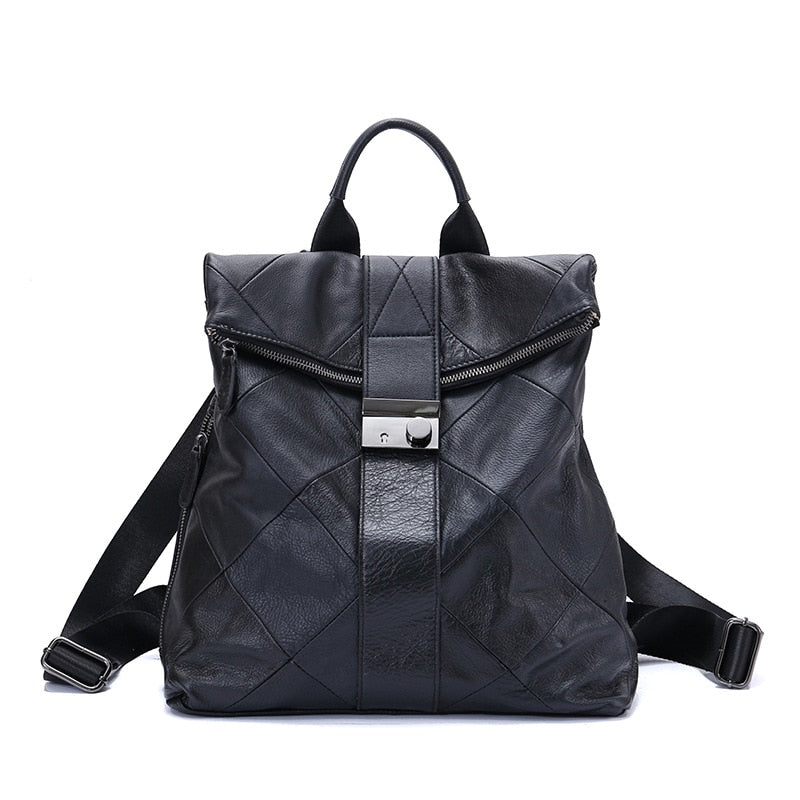 Women's Faux Leather Anti Theft Backpack Travel Bag Large Capacity Girl's School Bag