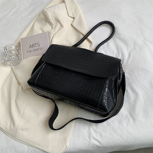 Alligator Design PU Vegan Leather Tote Bag Soft Leather Flap Handbag Crossbody Bags