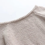 Boho Vintage Oversized Sweater Knitwear Tops Off the Shoulder Large Knit Sweater