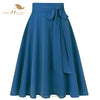 Boutique Fashion Chiffon Skirt All Season Long High Waist Midi Lace Up Skirt