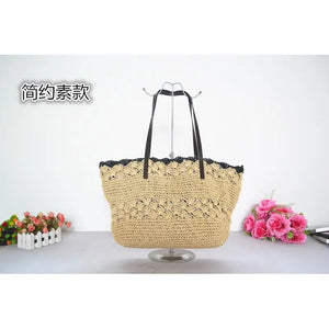 New Style Handbag Soft Thin Rope Crochet Straw Bag