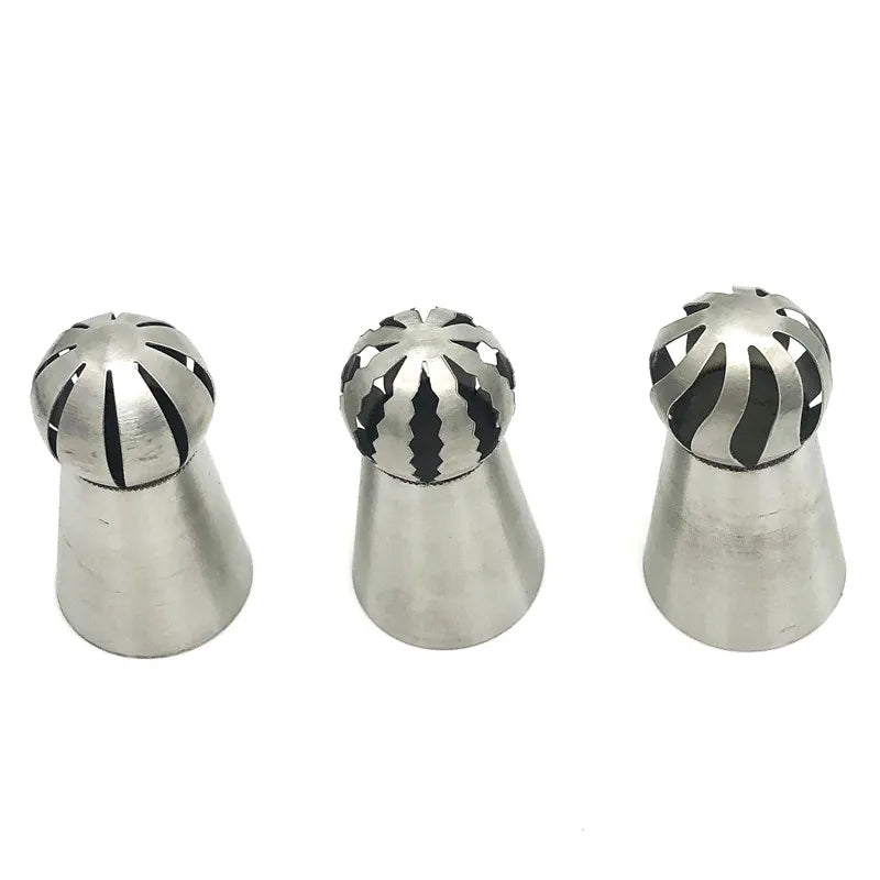 Cupcake Stainless Steel Sphere Decorator Ball Shape Icing Piping Nozzle Pastry Cream Tip Flower Shape Pastry Tube Decoration Tools