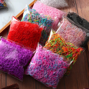 2000 Piece Lot Girls Hair Bands Hair Accessories Nylon Rubber Bands Elastic Headband for Children Ponytail Holder Bands Kids