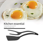 2 In 1 Nylon Grip Flip Tongs Egg Spatula Tongs Steak Spatula Tongs Clamps Fried Pancake Turners Kitchen Accessories