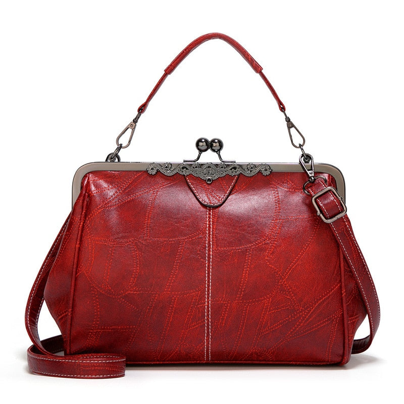 Faux Leather Ball Clasp Clutch Women Retro Shoulder Bag Elegant Evening Party Fashion Handbag