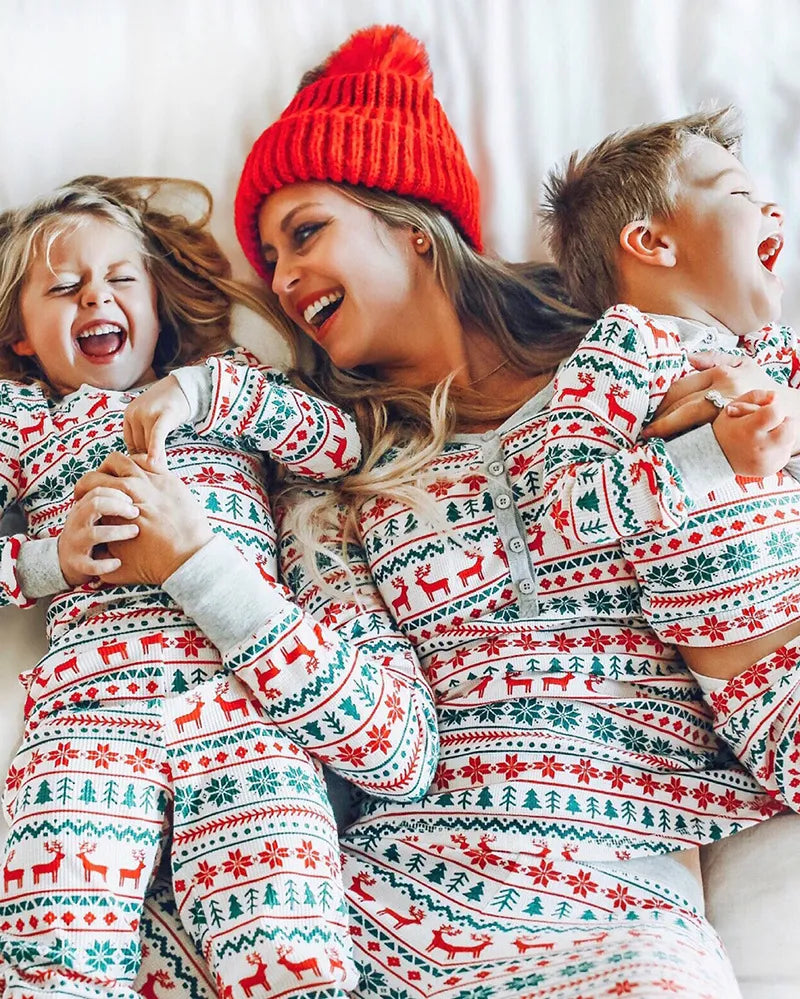 Christmas Family Matching Pajamas Sets Xmas for Adults & Kids Mother And Daughter Father Son Sleepwear Family Pajamas