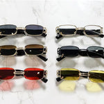 New Fashion Square Sunglasses Luxury Small Frame Sun Glasses Rectangle Metal Mirror Shades