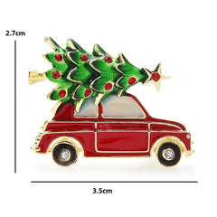 Enamel Car & Christmas Tree Brooch Pins Fashion Jewelry Gift Idea Christmas Brooches