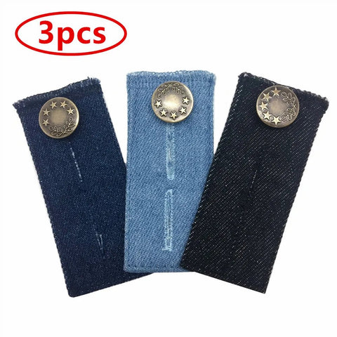 Waistband Extender 3 Pack Adjustable Jeans Button Extension Elastic Pants Expander Pregnancy Comfort