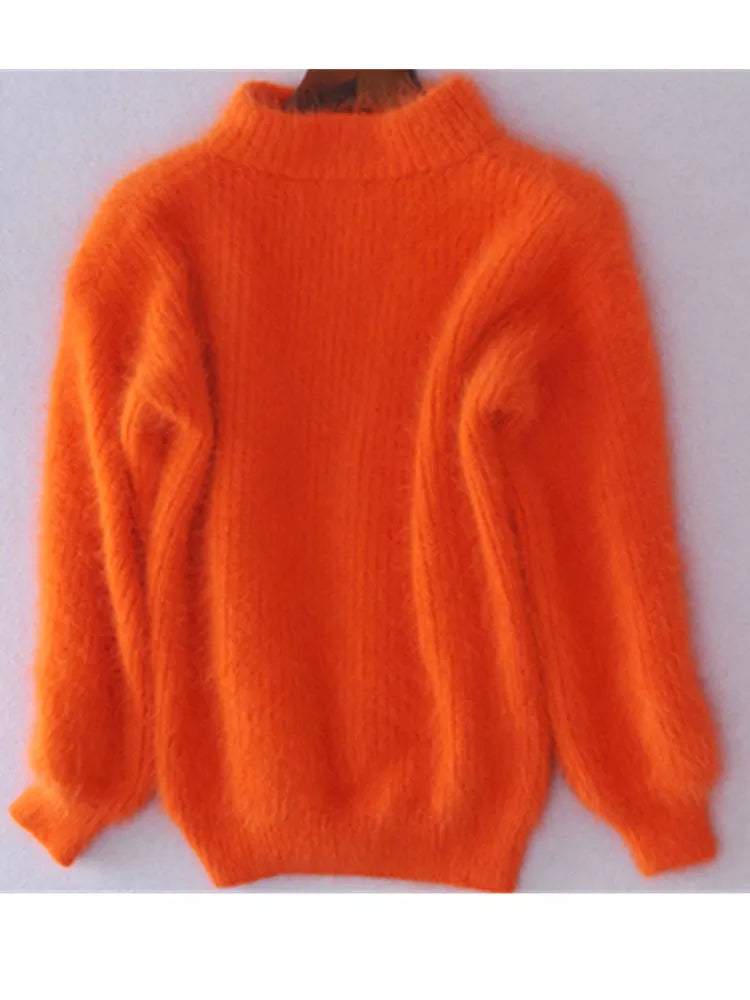 Women's Winter Loose Fuzzy Fluffy Sweater Winter Premium Blend Warm Pullover Sweater