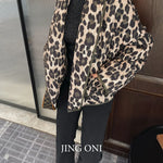 Leopard Short Padded Luxury Winter Jacket Women's Y2K New Fashion Vintage Chic Coat