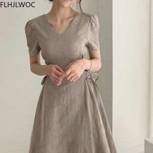 Womens Linen Dresses Sleeves  Cotton Linen Dress Sleeve Work - Women  Sleeve Cotton - Aliexpress