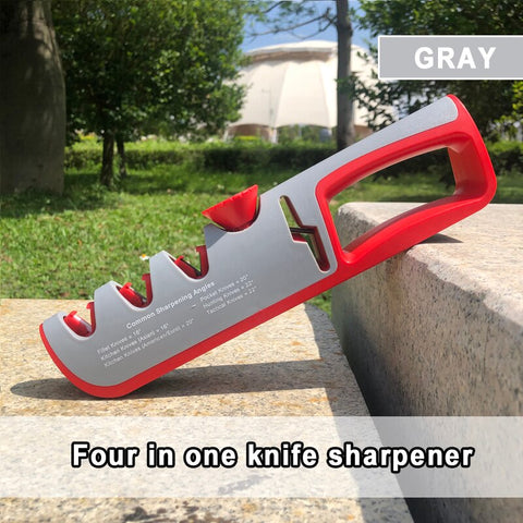 Knife Sharpener 4-in-1 Multifunction Adjustable Angle Manual Professional Kitchen Grinding Tool