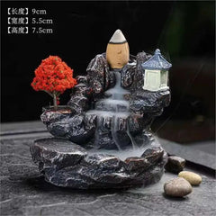 Mountain Waterfall Backflow Incense Burner Incense Holder Home Decor Aromatherapy Ornament Incense Cones with Backflow Incense Cones