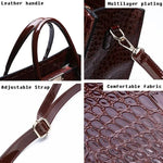 Crocodile Print Handbag Purse Adjustable Strap Tote Bag Top Handle Large Capacity Crossbody Bags for Work or Travel Great Gift