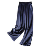 Plus Size New Fashion Casual Women's Pants Aesthetic Satin Imitation Silk Trousers Soft Long Pants