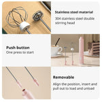 1 PCS USB Rechargeable Handheld Egg Beater 3 Speeds Milk Frother Foam Maker Mixer Coffee Drink Frothing Wand Foamer