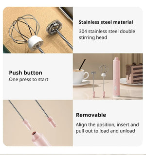 1 PCS USB Rechargeable Handheld Egg Beater 3 Speeds Milk Frother Foam Maker Mixer Coffee Drink Frothing Wand Foamer