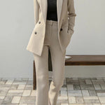 Women's Elegant Pant-Suit 2 Piece Set Business Blazer and Trousers