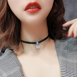 Glitter Shiny Cubic Zirconia Choker Pendant Sexy Black Leather Short Necklace for Women Aesthetic Jewelry Accessories