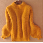 Women's Winter Loose Fuzzy Fluffy Sweater Winter Premium Blend Warm Pullover Sweater