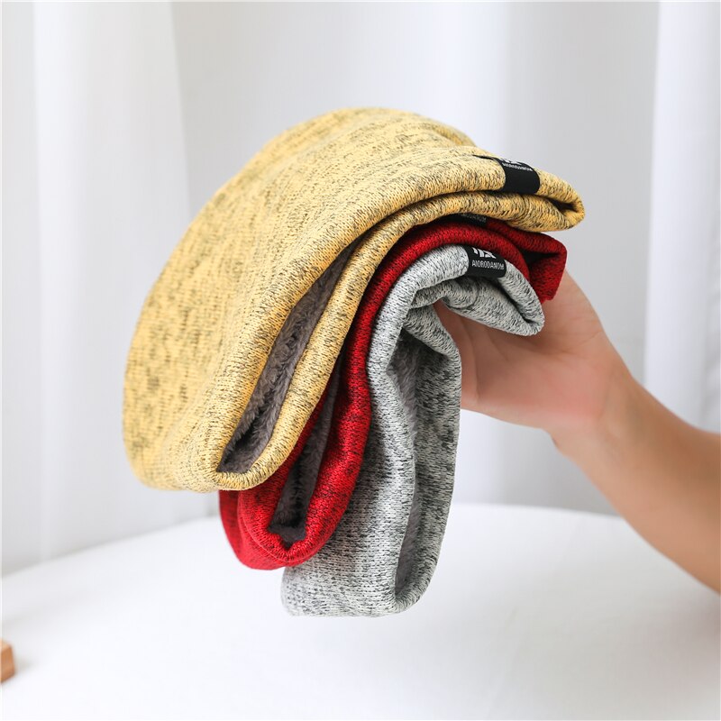 Plush Warm Winter Neck Warmer Scarf for Women & Men Knitted Windproof Double-Layer Scarves