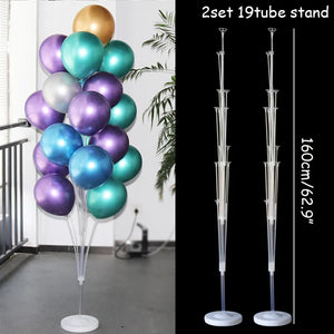 2 Sets Balloon Holders with 19 Sticks Each, For 38 Balloons total, Balloon Stand Column Kit, Kids Birthday Party Baby Shower Wedding Balloon Stand Decoration Supplies