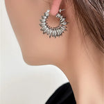 Celebrity Fashion Runway New Women's Metal Spring Spiral Earrings Hollow Loop Stud Earrings