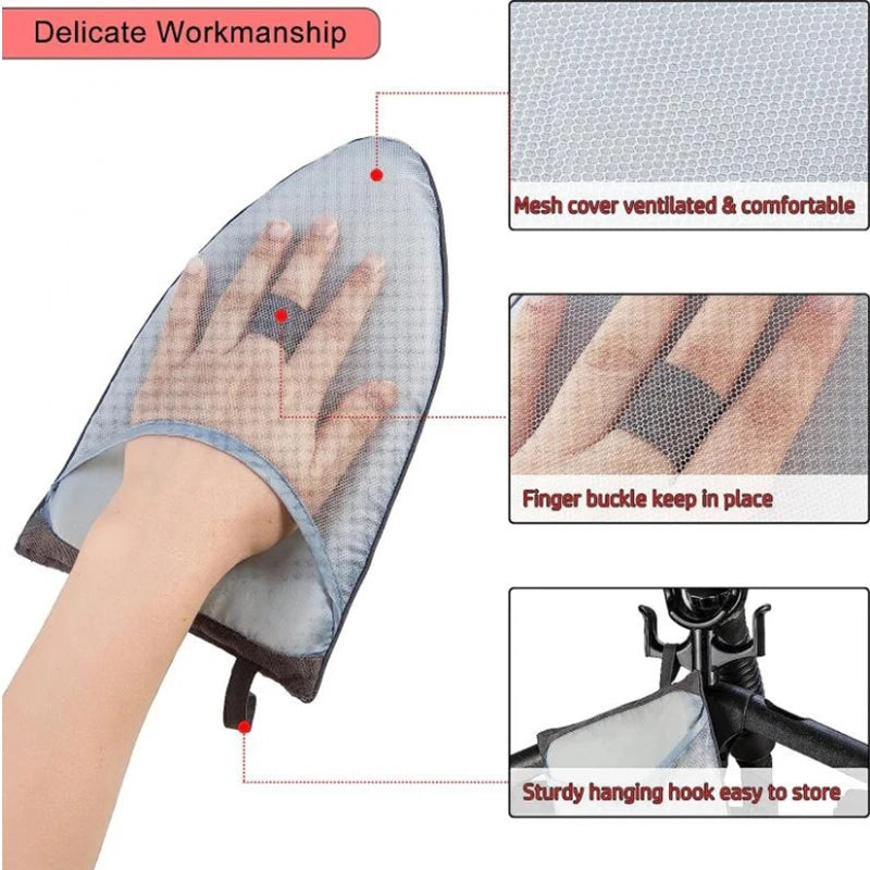 Washable Mini Ironing Board Gloves Anti-Scalding Iron Cover Padded Gloves Home/Travel Heat-Resistant For Use with Garment Steamer Ironing Accessories for Clothes