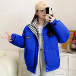 Winter Cotton Quilted Jacket for Women Zipper Loose Padded Coat Solid Thick Warm Puffer Parkas Jackets