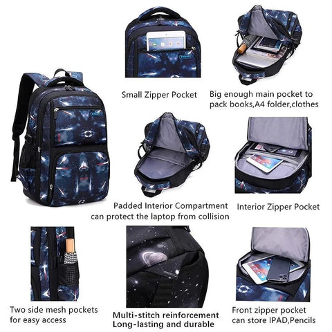 Rolling Backpack Kids School Carry On Bag 6 Wheels Luggage with Lunch Bag Student Travel