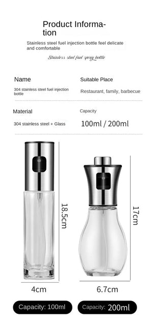 Oil Spray Bottle Oil Sprayer For Cooking Spray Bottle Multi-Function Barbecue  Air Fryer High-Pressure Glass Oil Spray Container