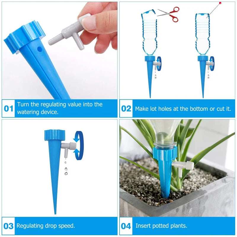 Automatic Drip Irrigation System Self Watering Spikes for Flower Plants Greenhouse Garden Adjustable Automatic Water Dripper Device