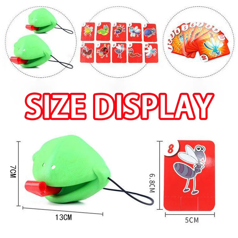 Frog Tongue Slap Game Lizard Mask Wagging Tongue Lick Cards Board Games for Children Family Party Toys Anti-Stress Funny Desktop Game Toys Gift for Kids