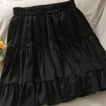 Sexy High Waist Slim Pleated A-Line Mini Skirt New Fashion Casual Short Black / White Skirt